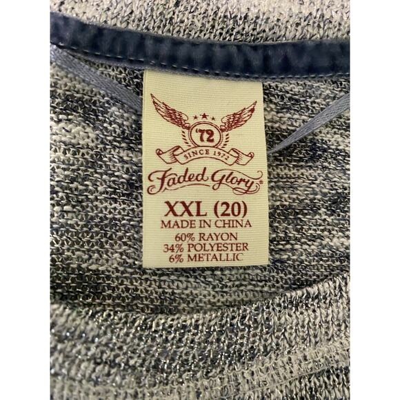 Faded Glory Sweater Womens Plus Size 20 XXL Silver Shimmer Pullover Sweater - Picture 5 of 11